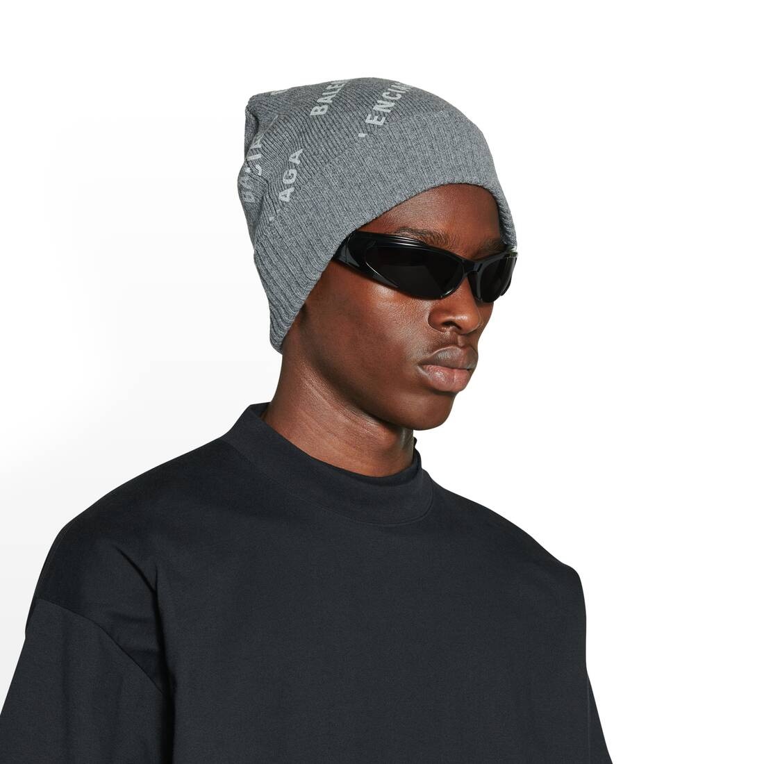 Allover Logo Beanie in Grey - 4