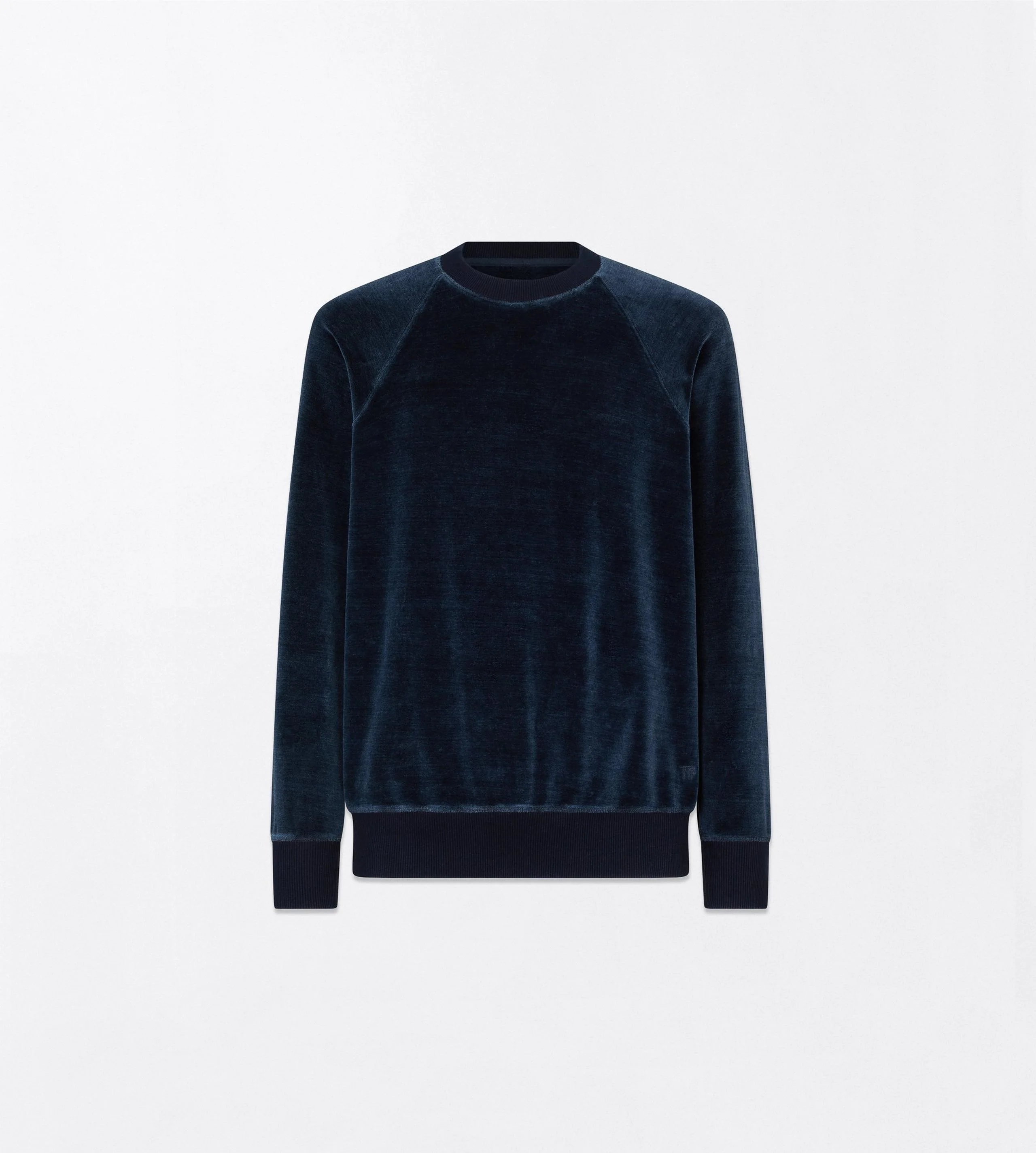 INDIGO VELOUR CREW NECK - 1