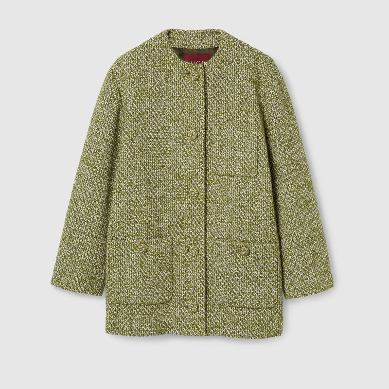 Wool cotton bouclé coat 1