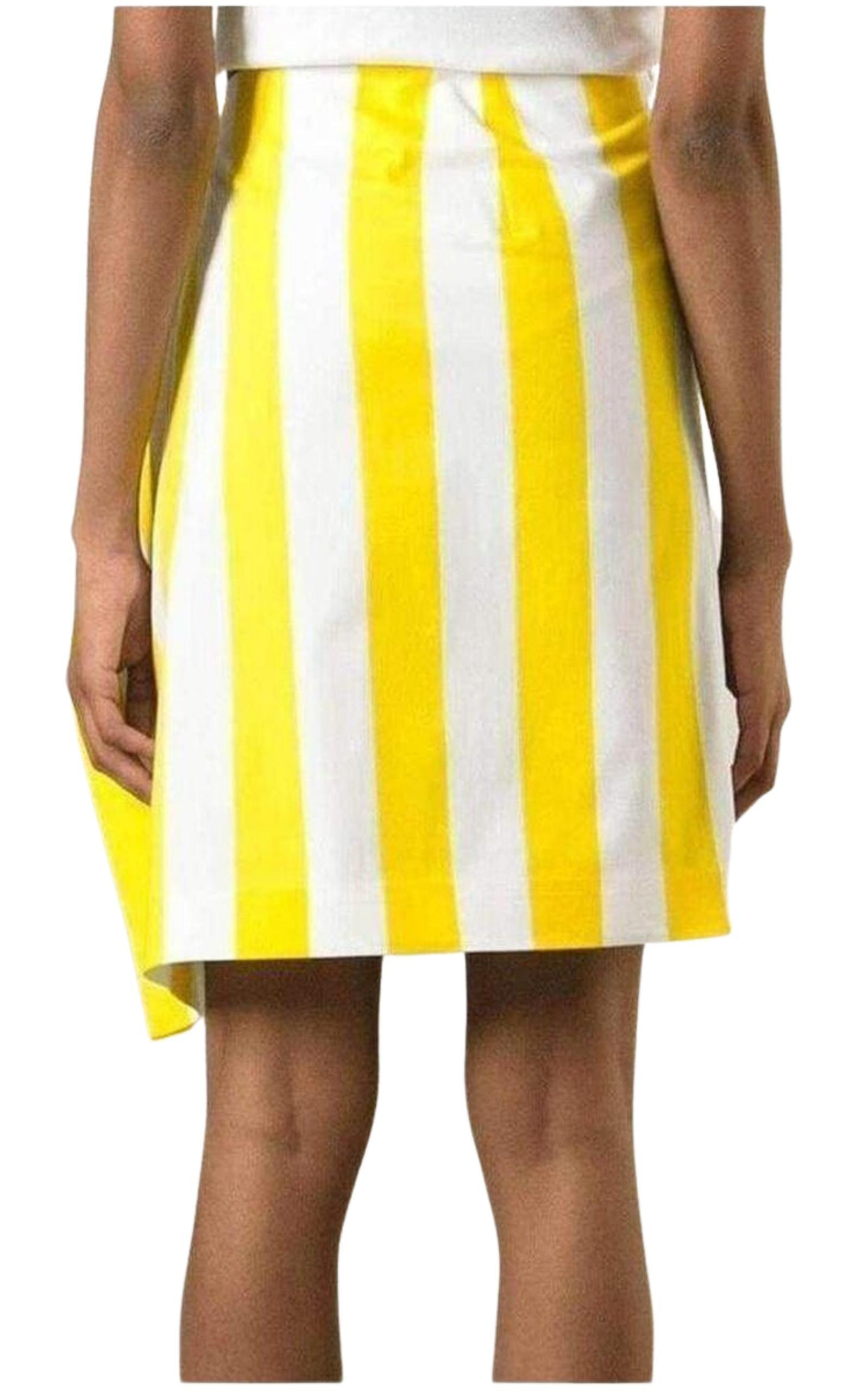 Side Flat Striped Skirt - 3