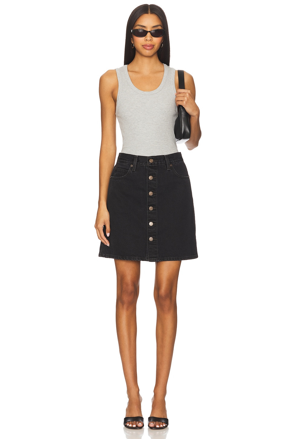 Retro Button Front Skirt - 5