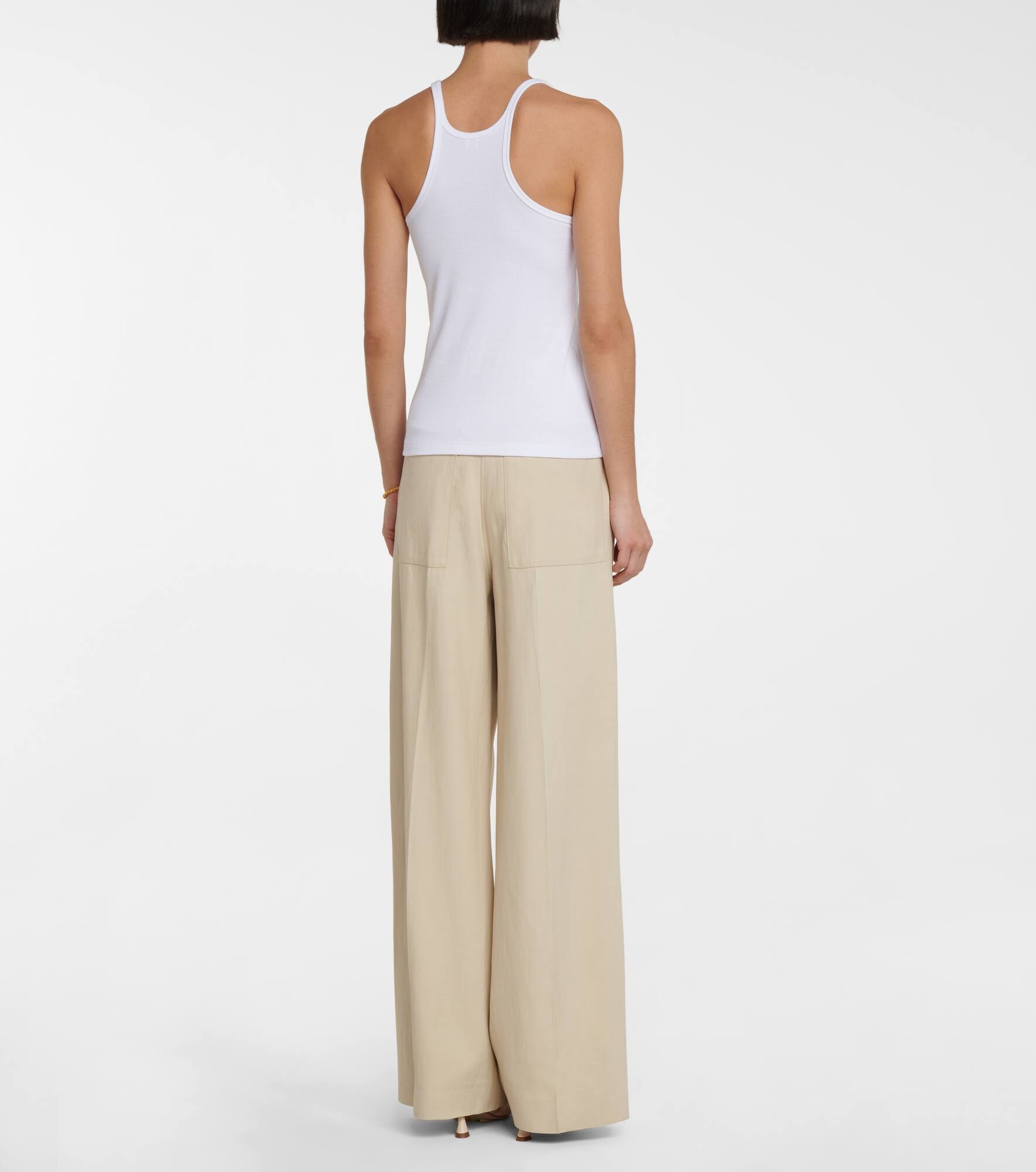 Cotton-blend racerback tank top - 3