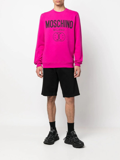 Moschino logo-print crew neck jumper outlook