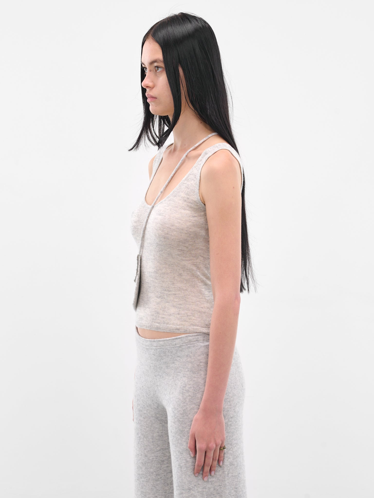Gray Crossbody Pouch Knit Tank - 2