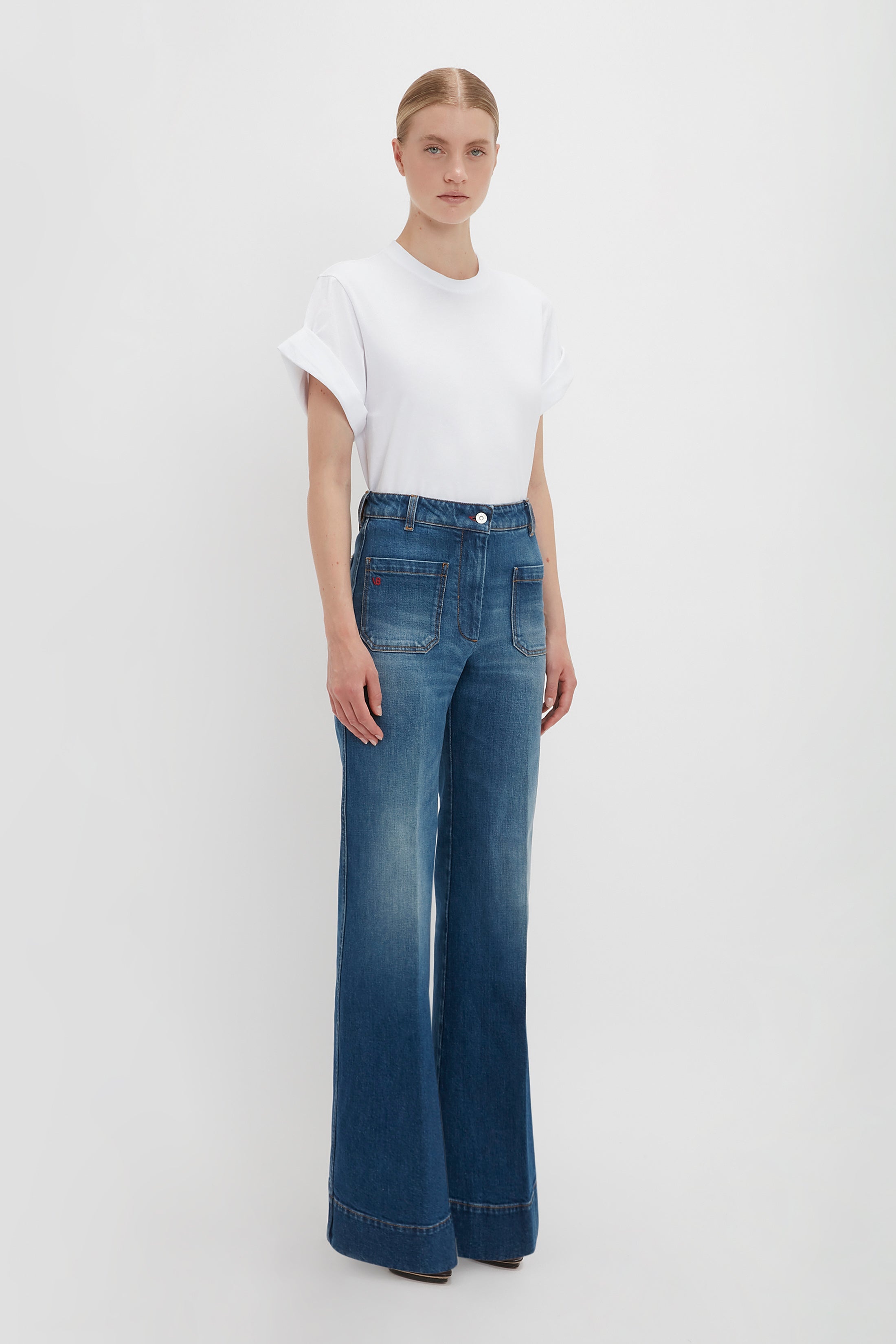Asymmetric Relaxed Fit T-Shirt In White - 3