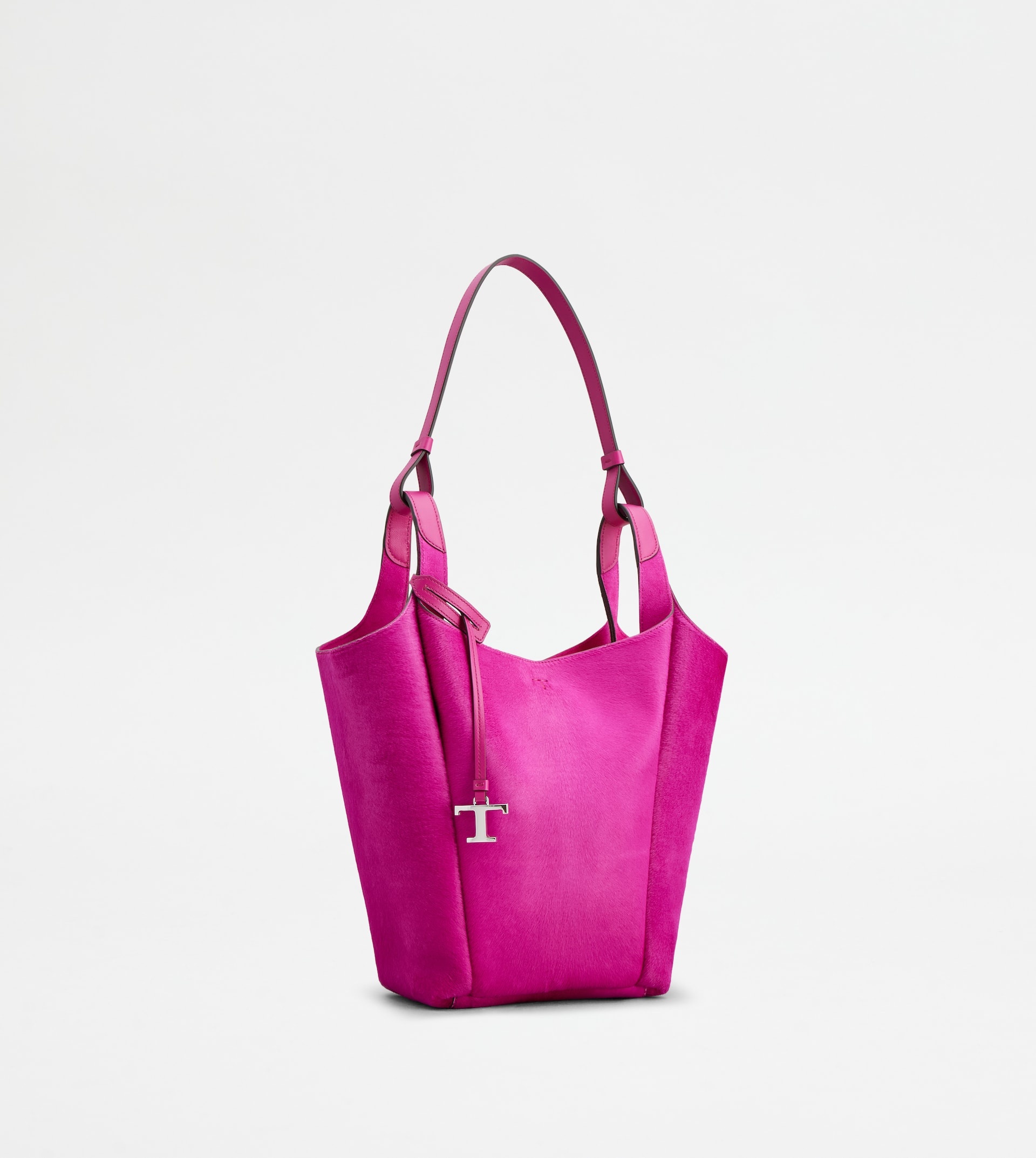 SMALL BUCKET BAG IN PONY-SKIN EFFECT LEATHER - PINK - 2