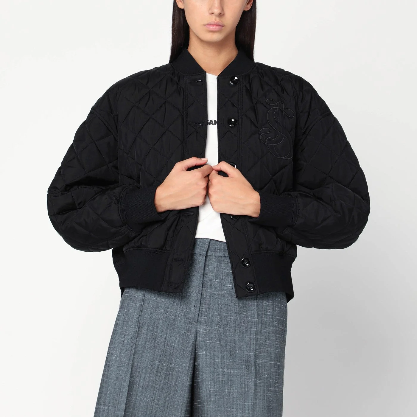 Quilted black bomber - 1