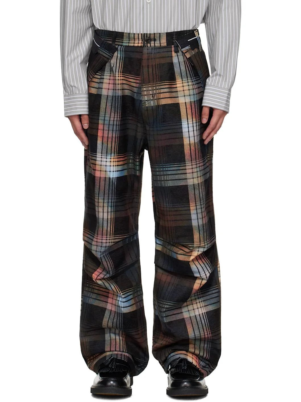 Multicolor Burn-Out Check-Out Trousers - 1