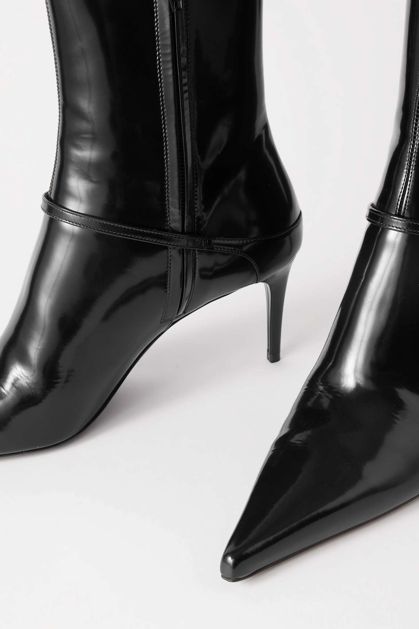 Vendome buckled glossed-leather ankle boots - 4