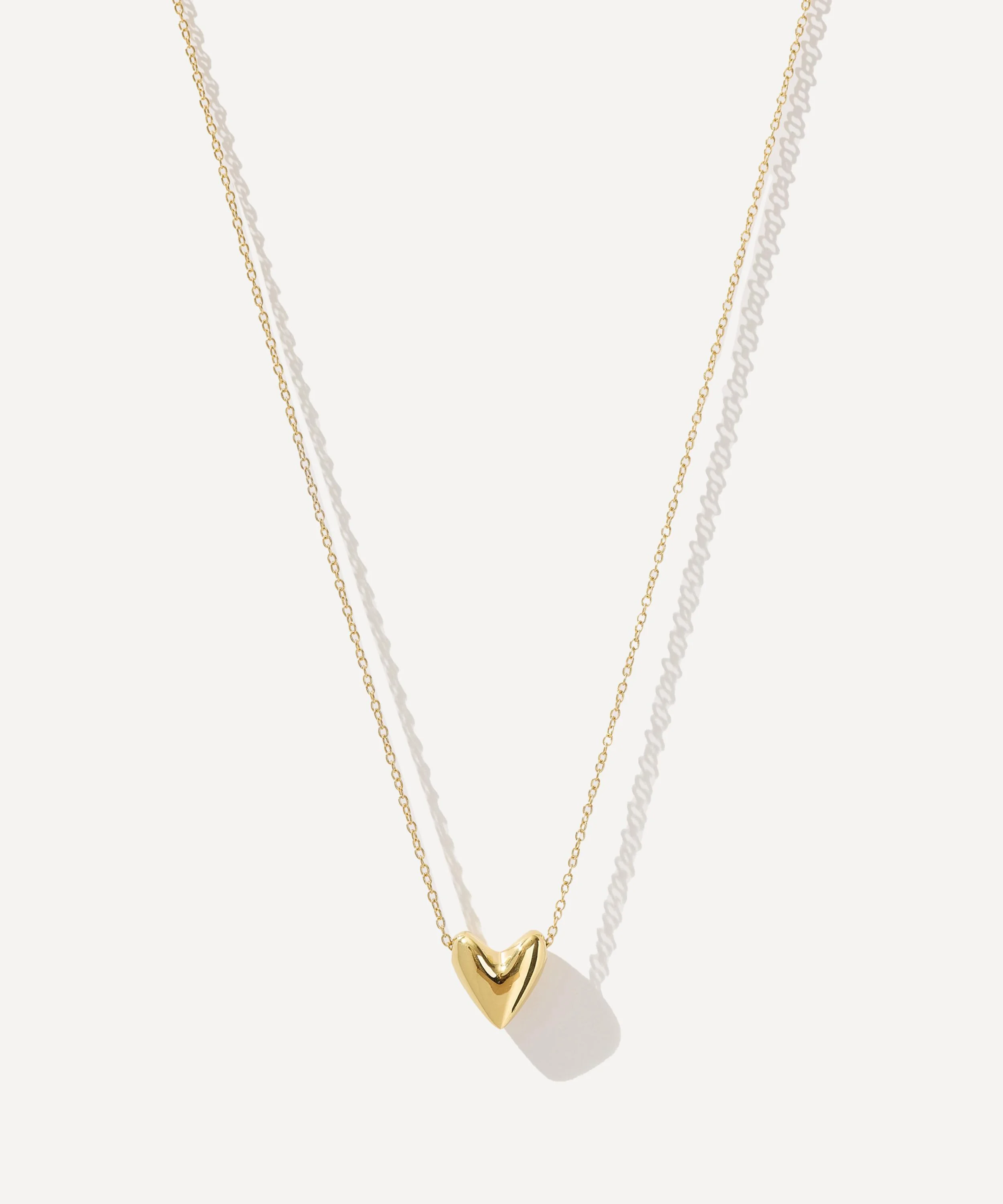 14ct Gold-Plated Vermeil Silver Roscida Heart Pendant Necklace - 1
