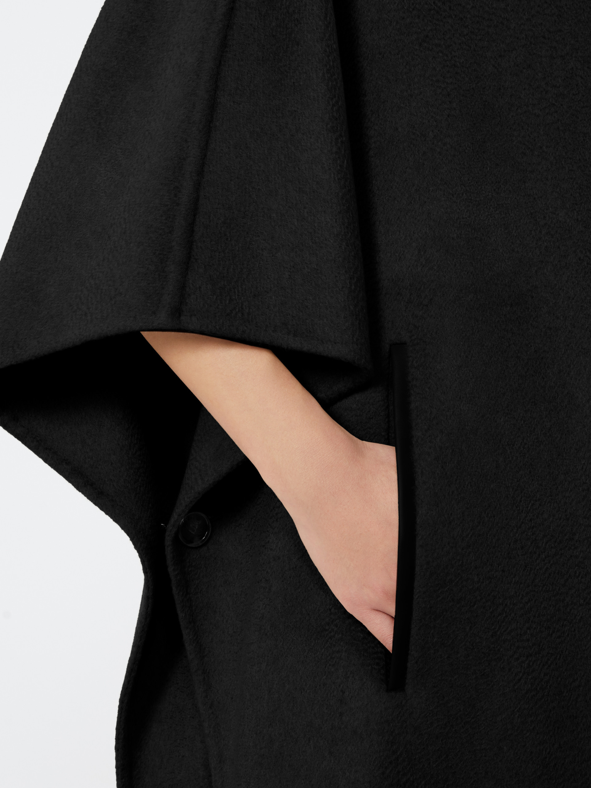 MORIANA Long cape in cashmere drap - 5