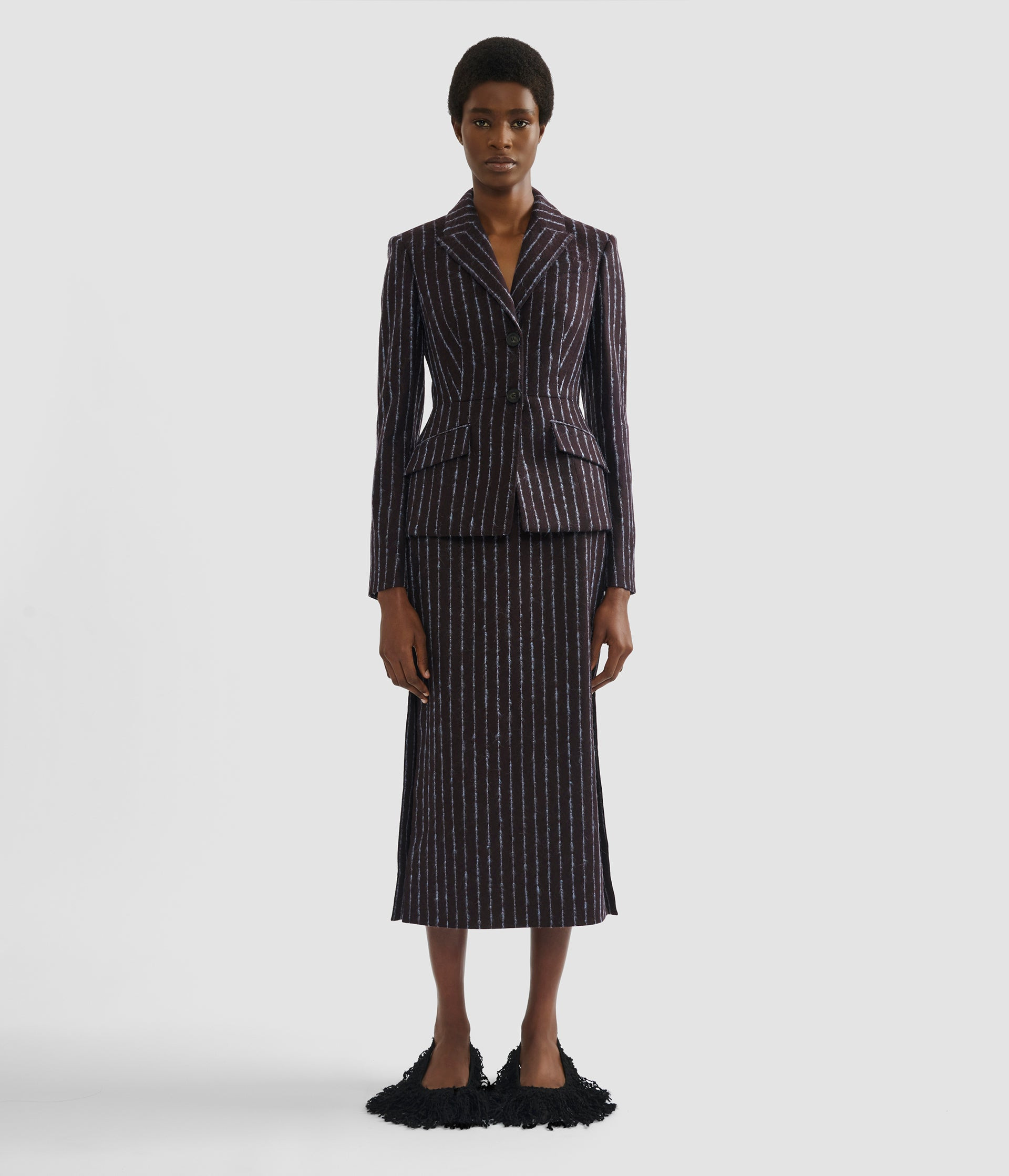 PINSTRIPE FITTED BLAZER - 4