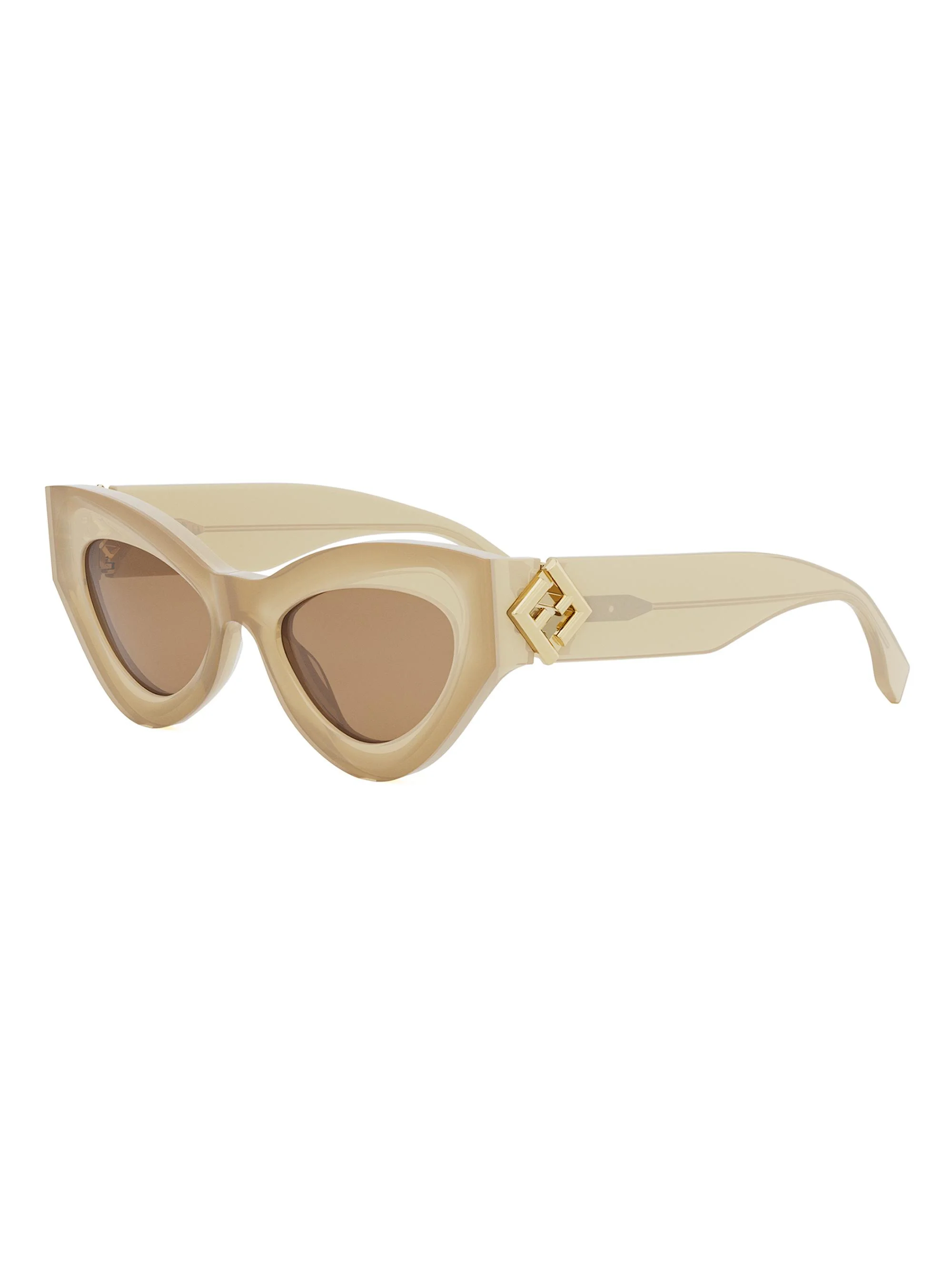 Women's FF Diamond 52MM Cat-Eye Sunglasses - Brown Light Beige - 1