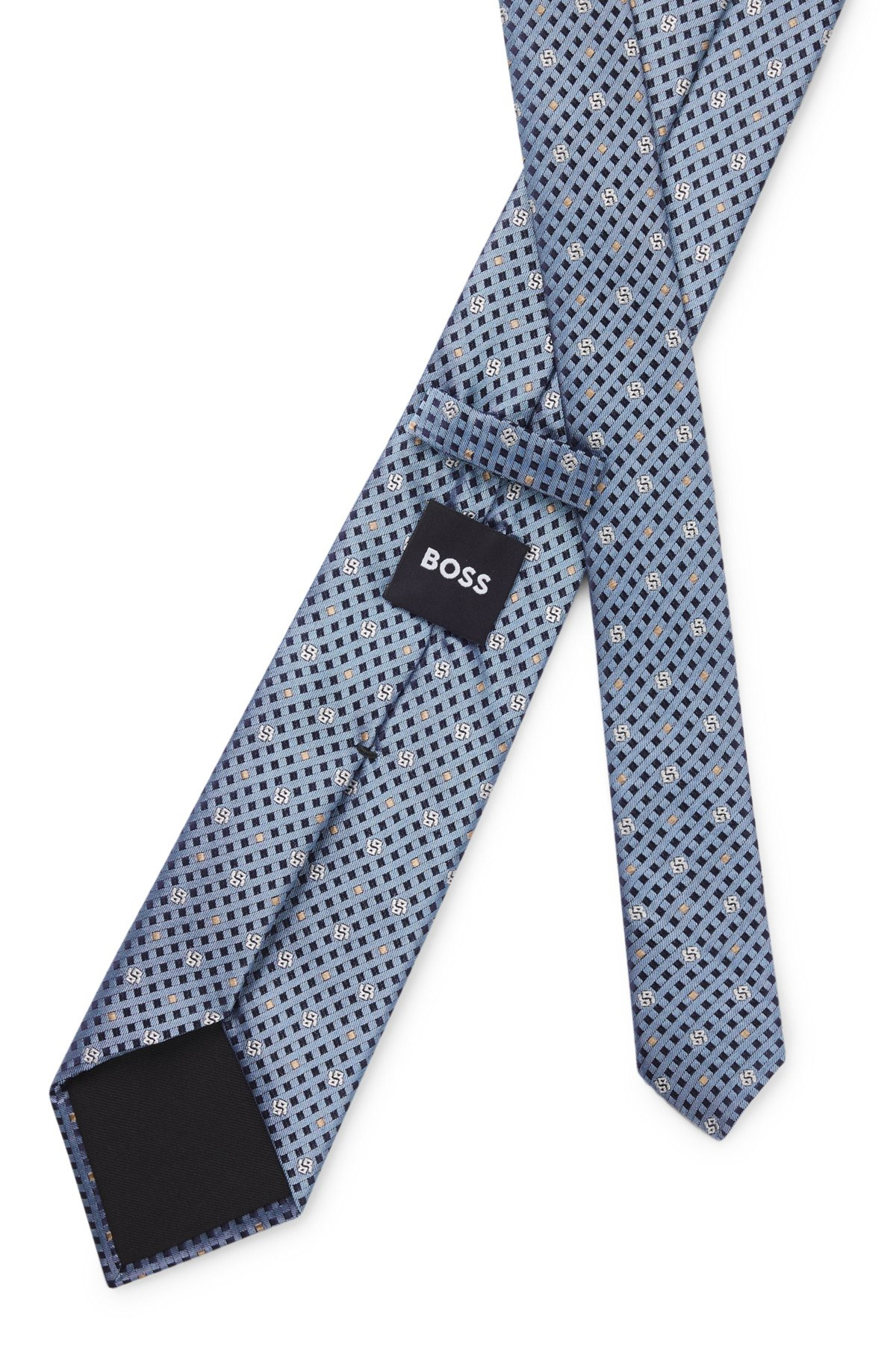 SILK TIE WITH JACQUARD DOUBLE B MONOGRAMS - 5