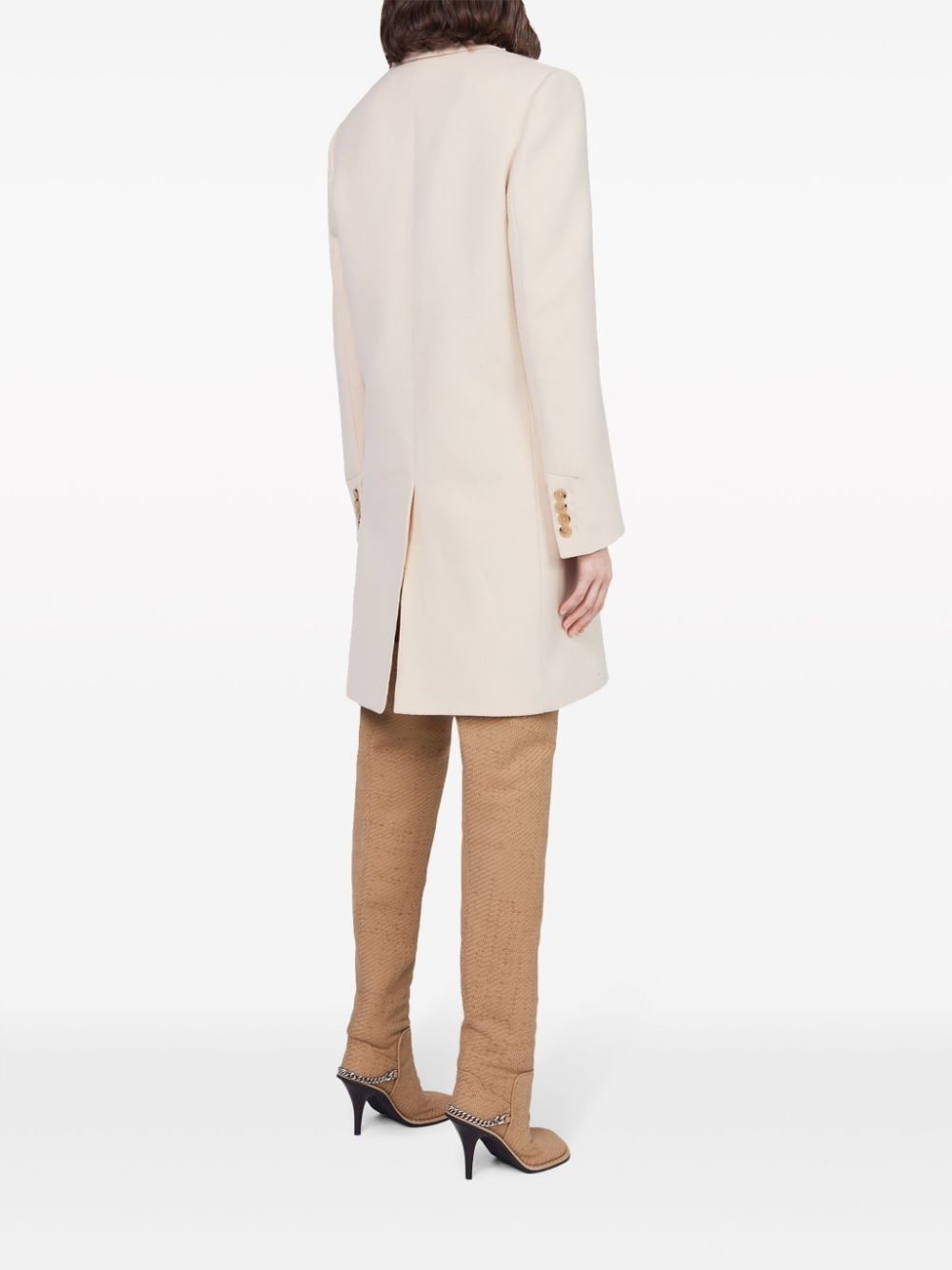 single-breasted wool coat - 3