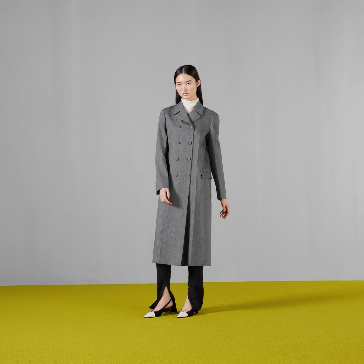 Pinstripe wool coat with Horsebit - 7