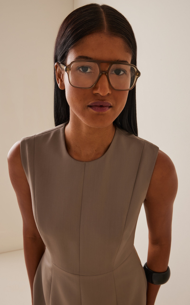 Loewe Slim Aviator-Frame Acetate Glasses green outlook