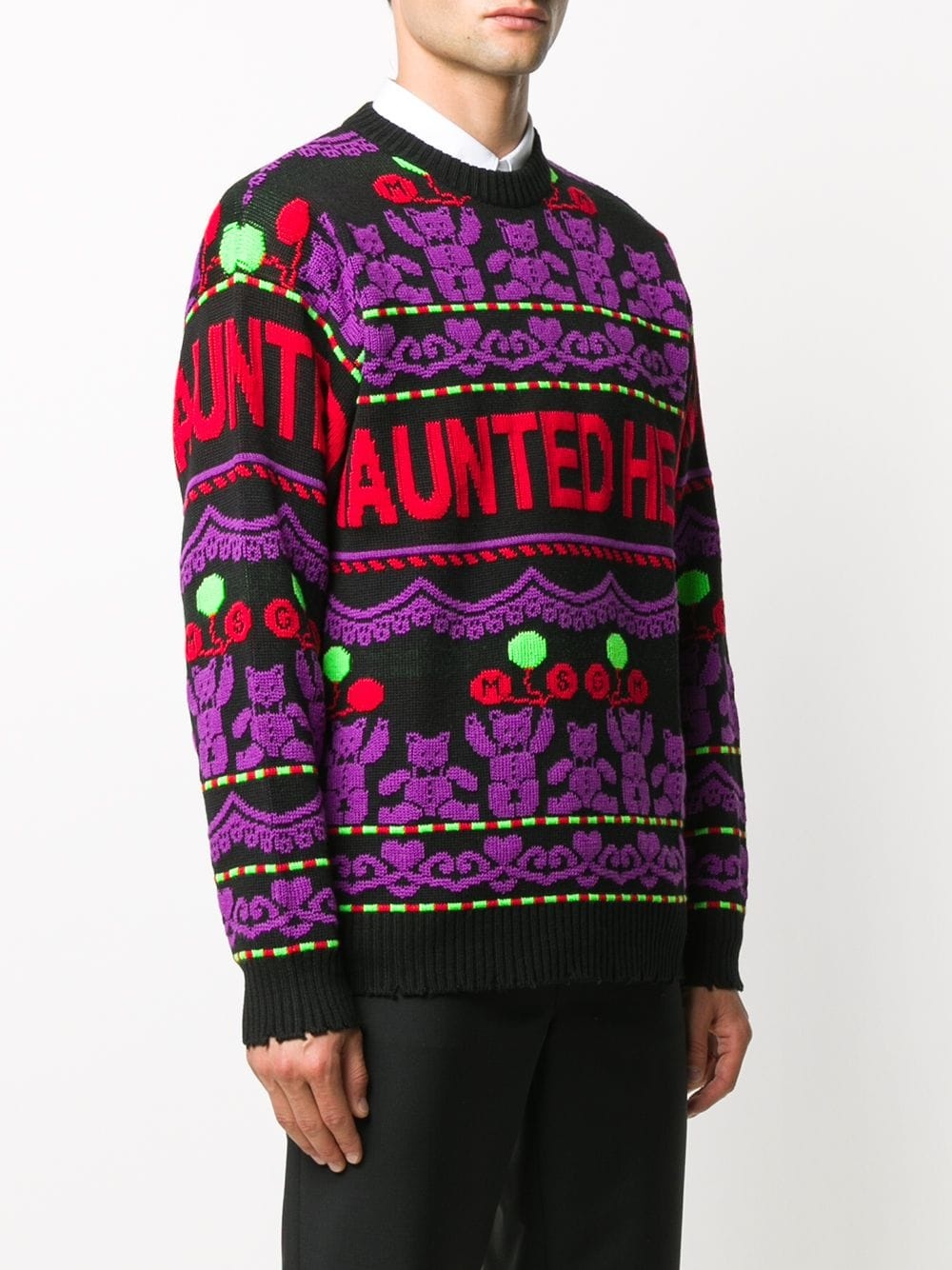 pattern and slogan jumper - 3