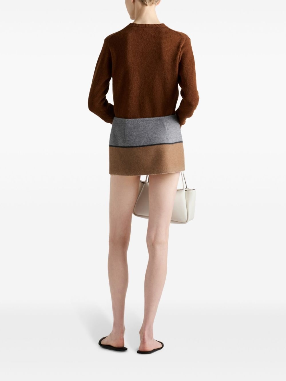 two-tone cashmere miniskirt - 3