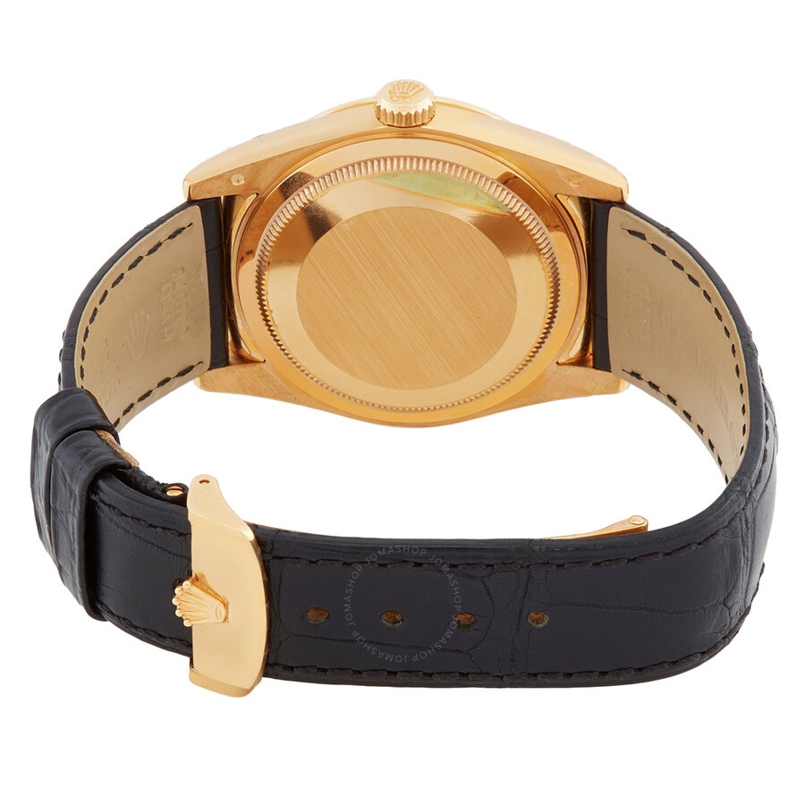 Rolex Day Date Cognac Dial 18K Yellow Gold Leather Men's Watch 118138COL - 3