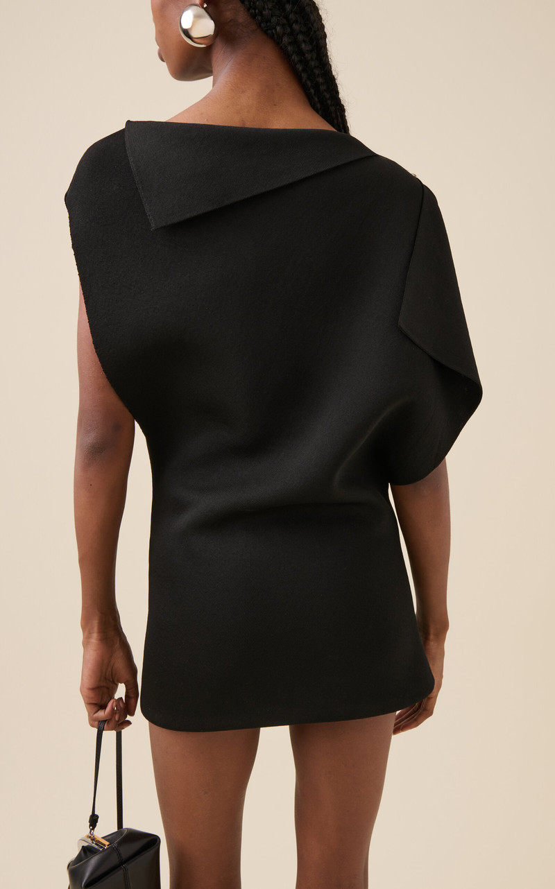 Trapeze Draped Mini Dress black 4