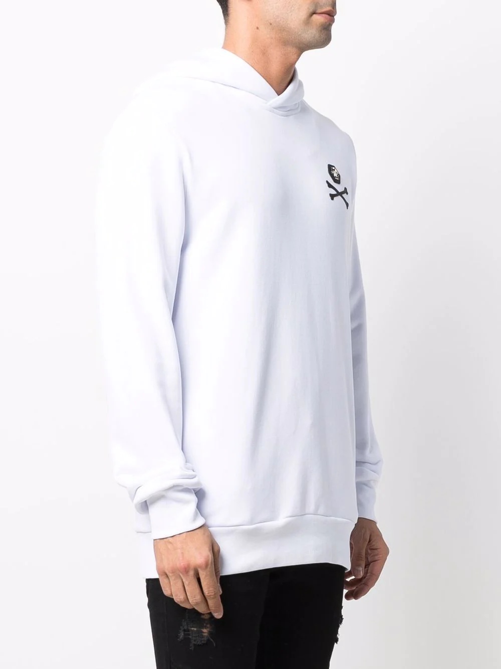 logo-print cotton hoodie - 4