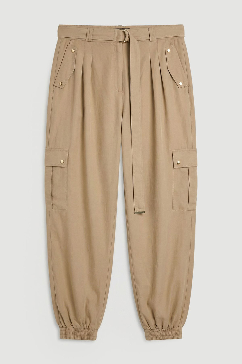 Plus Size Cupro Utility Twill Woven Trouser 1