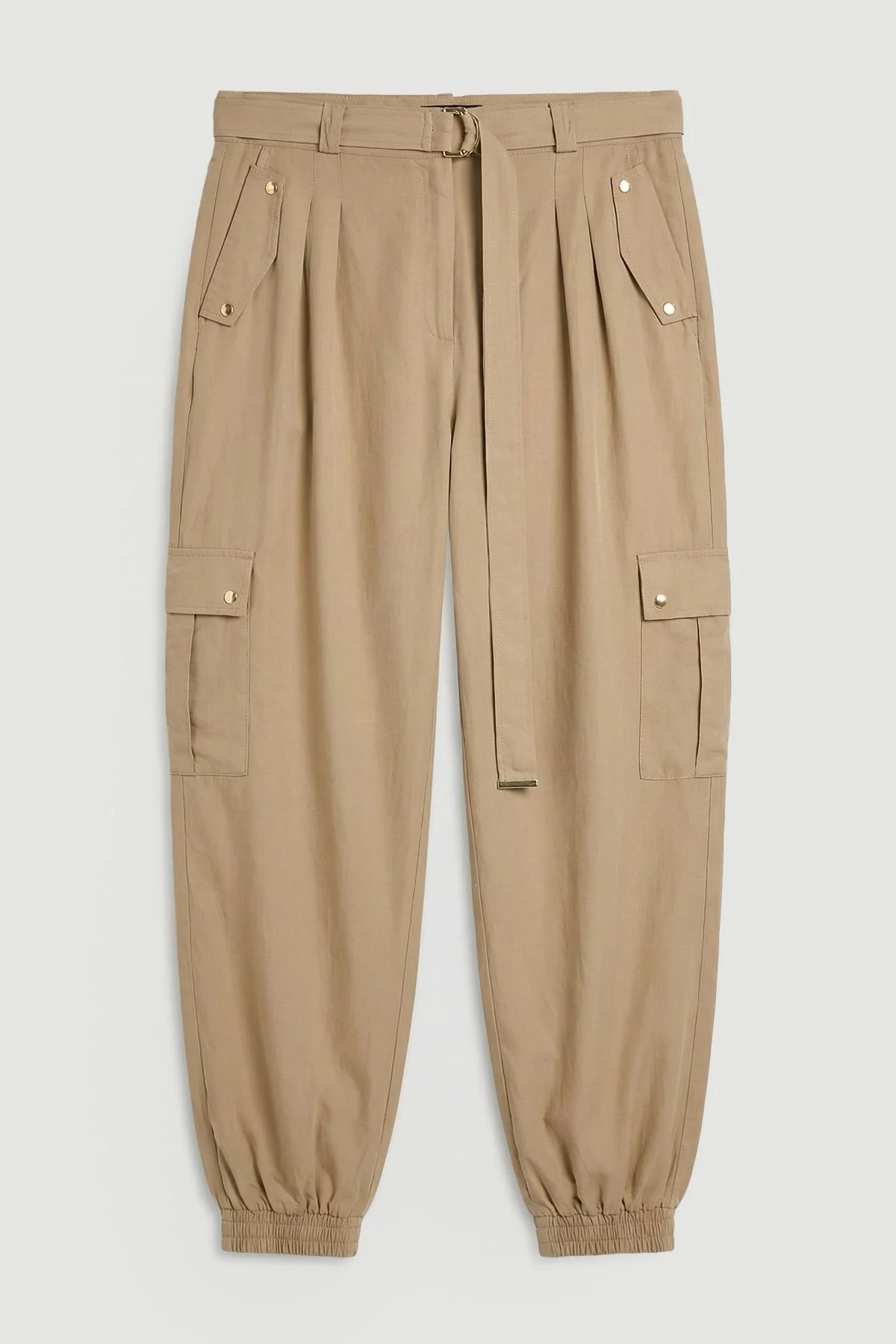 Plus Size Cupro Utility Twill Woven Trouser - 1