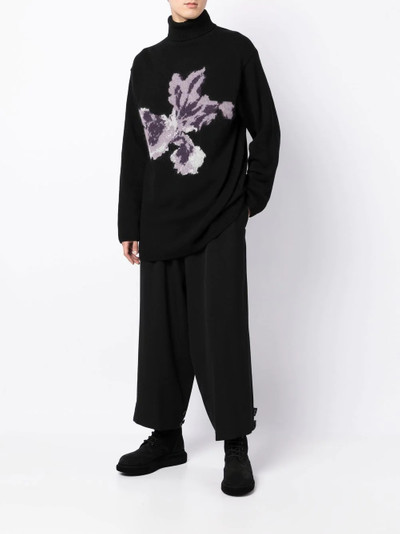 Yohji Yamamoto floral intarsia-knit wool jumper outlook