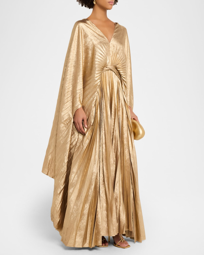 Darnhill Pleated Cape Maxi Dress 4