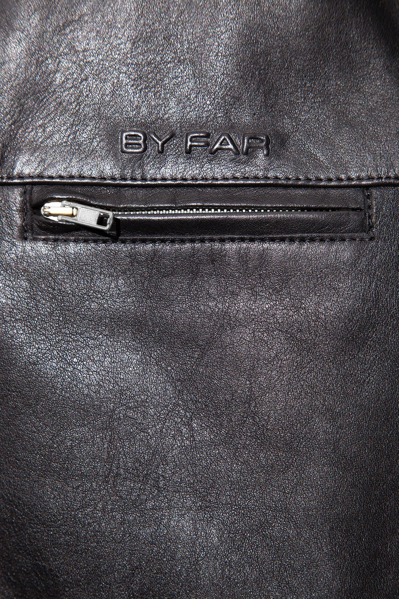 MILENA BIKER JACKET BLACK CALF NAPPA LEATHER 7