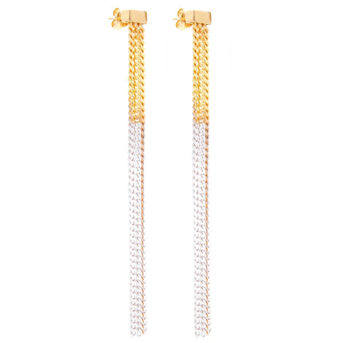Gold-Tone Fringed Chain Earrings in Gold - 1