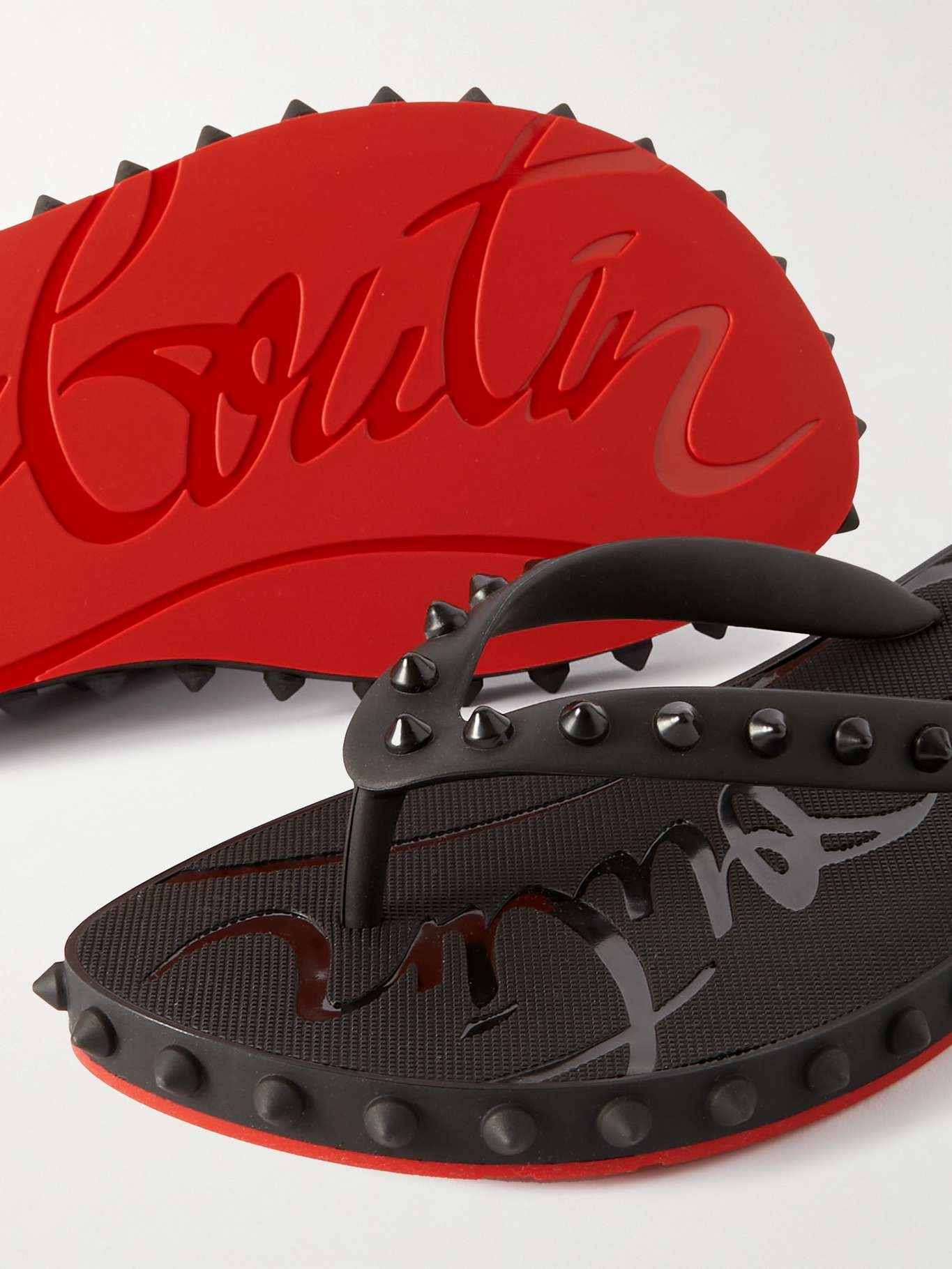 Christian Louboutin Super Loubi studded rubber flip flops