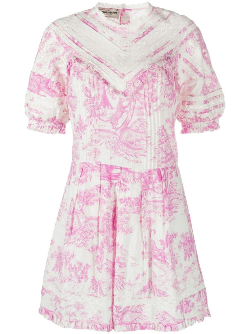 graphic-print puff-sleeve dress 1