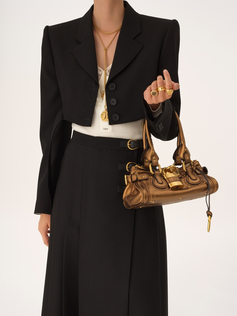 Chloé SMALL PADDINGTON BAG IN METALLIZED LEATHER outlook