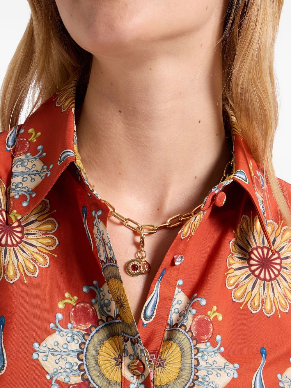 red stone charm necklace - 2