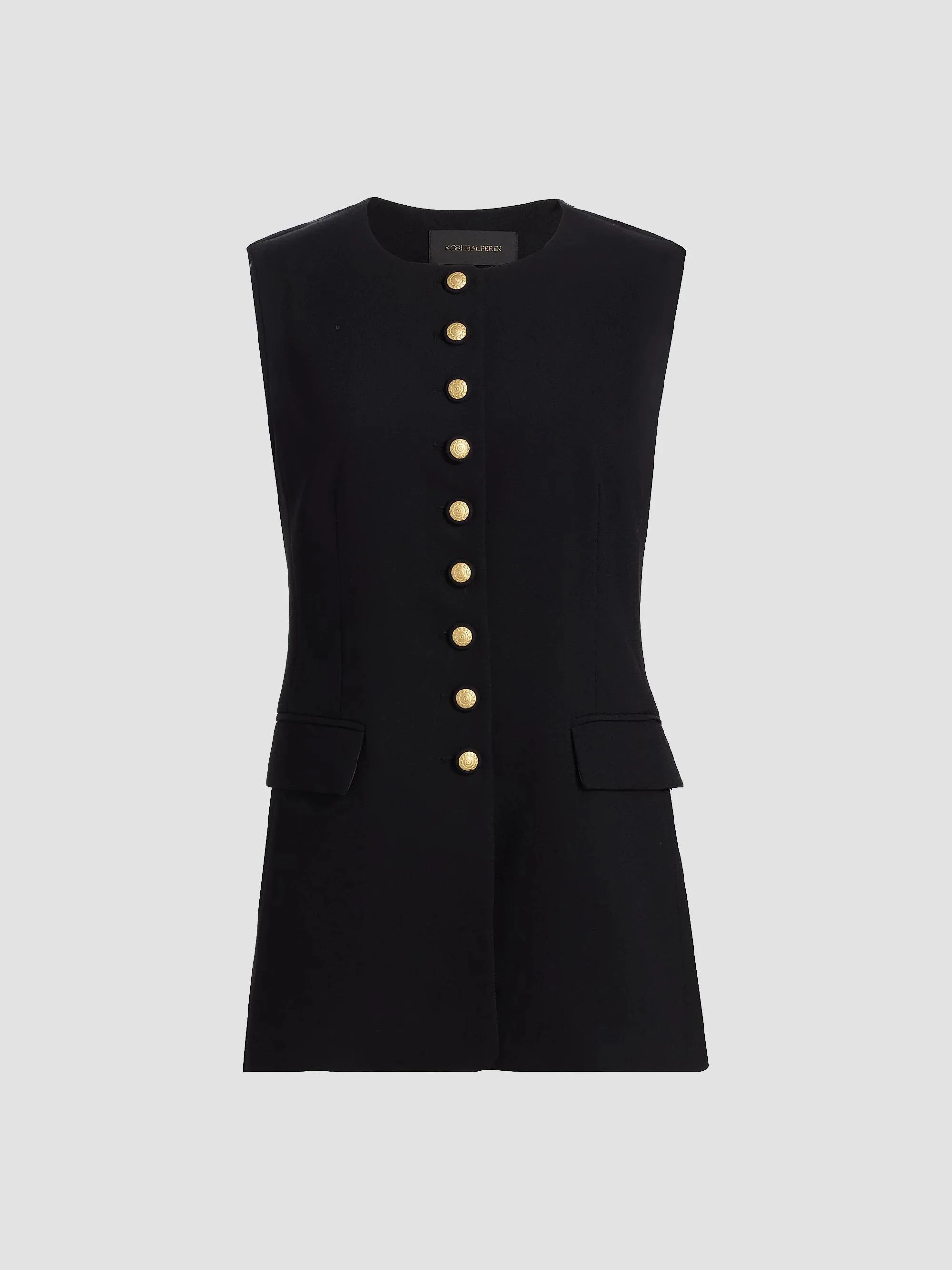 Women's Kim Longline Tailored Vest - Black - 1