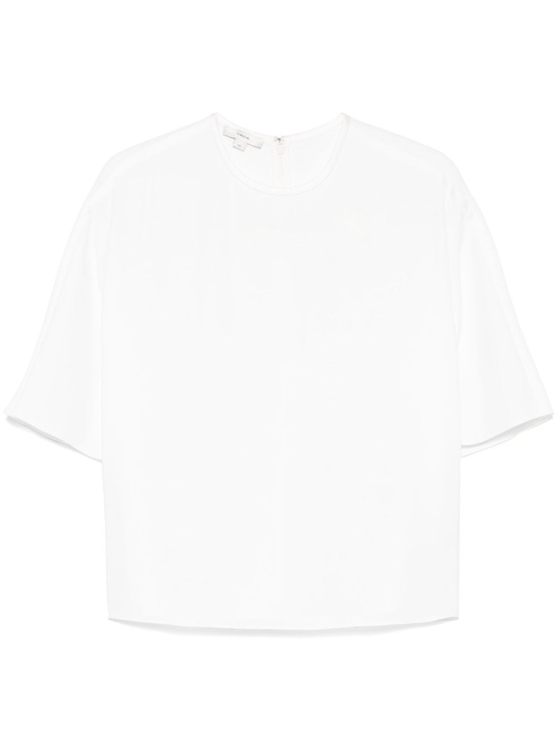 satin-trim crepe blouse 1