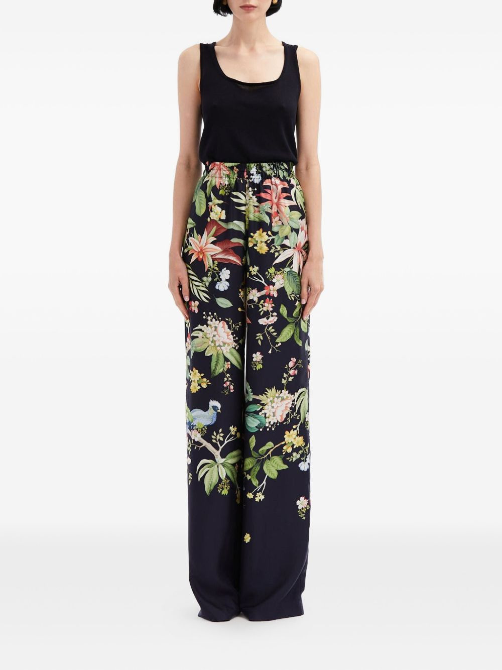 floral-print trousers - 2