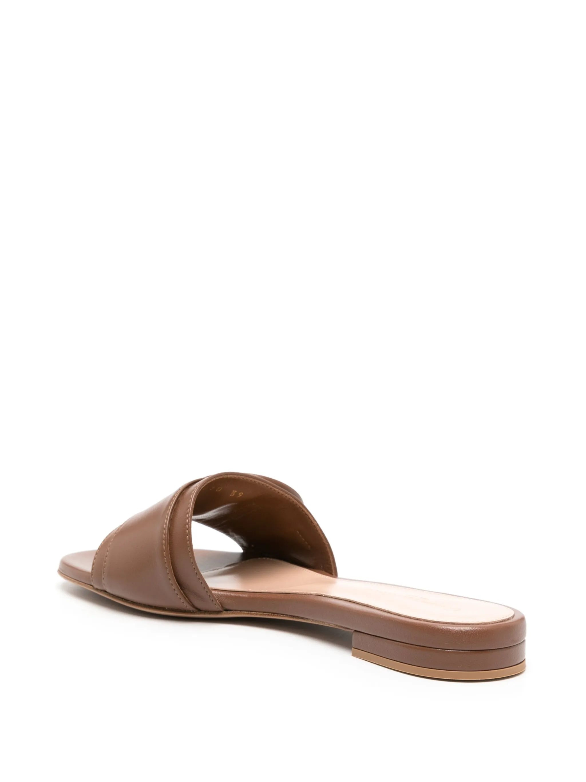 buckle-detail leather slides - 3