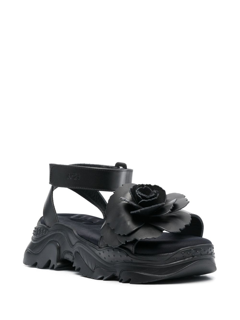 N°21 rose-appliqué 60mm leather sandals outlook
