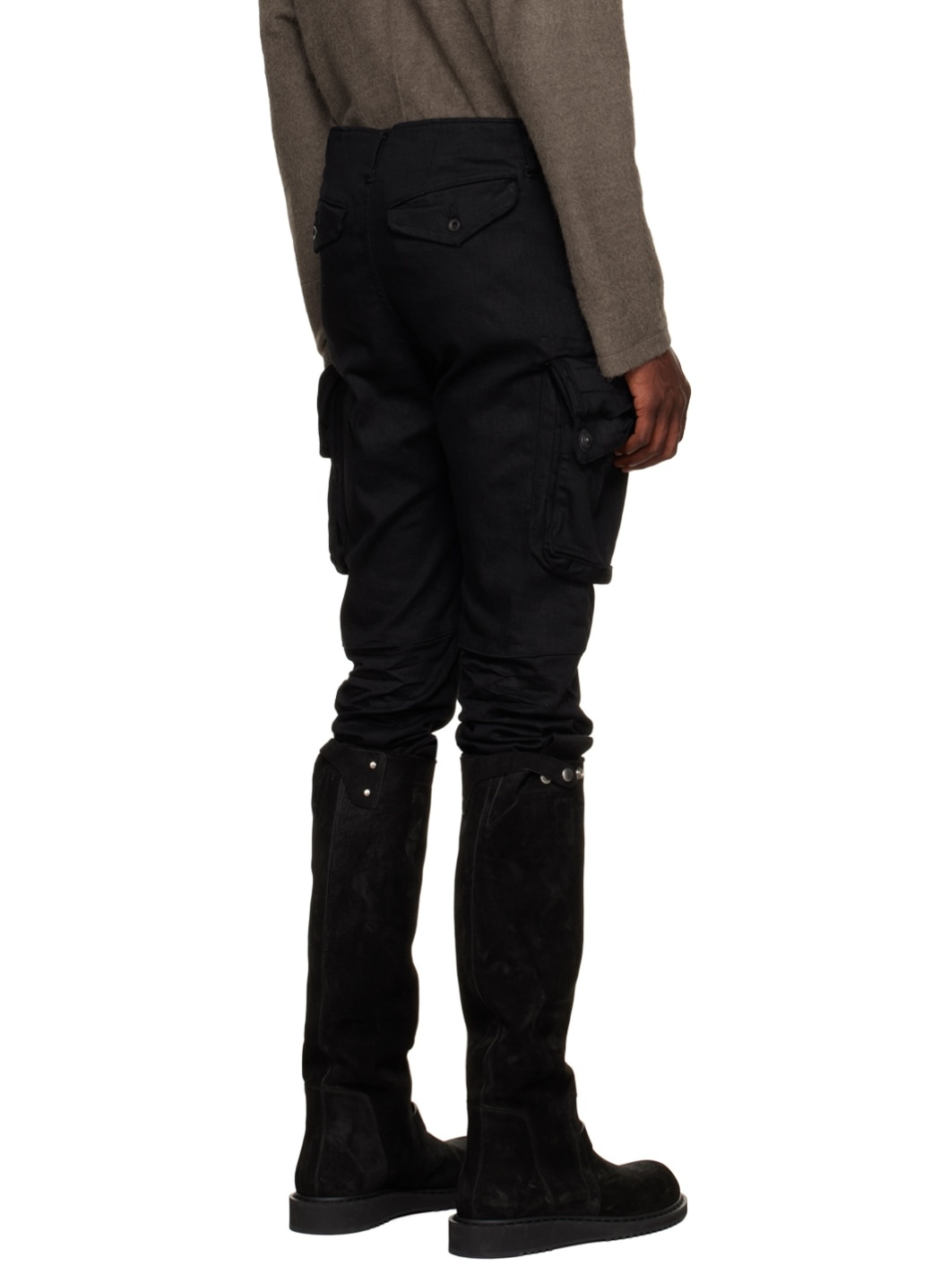 Black Gas Mask Cargo Pants - 3