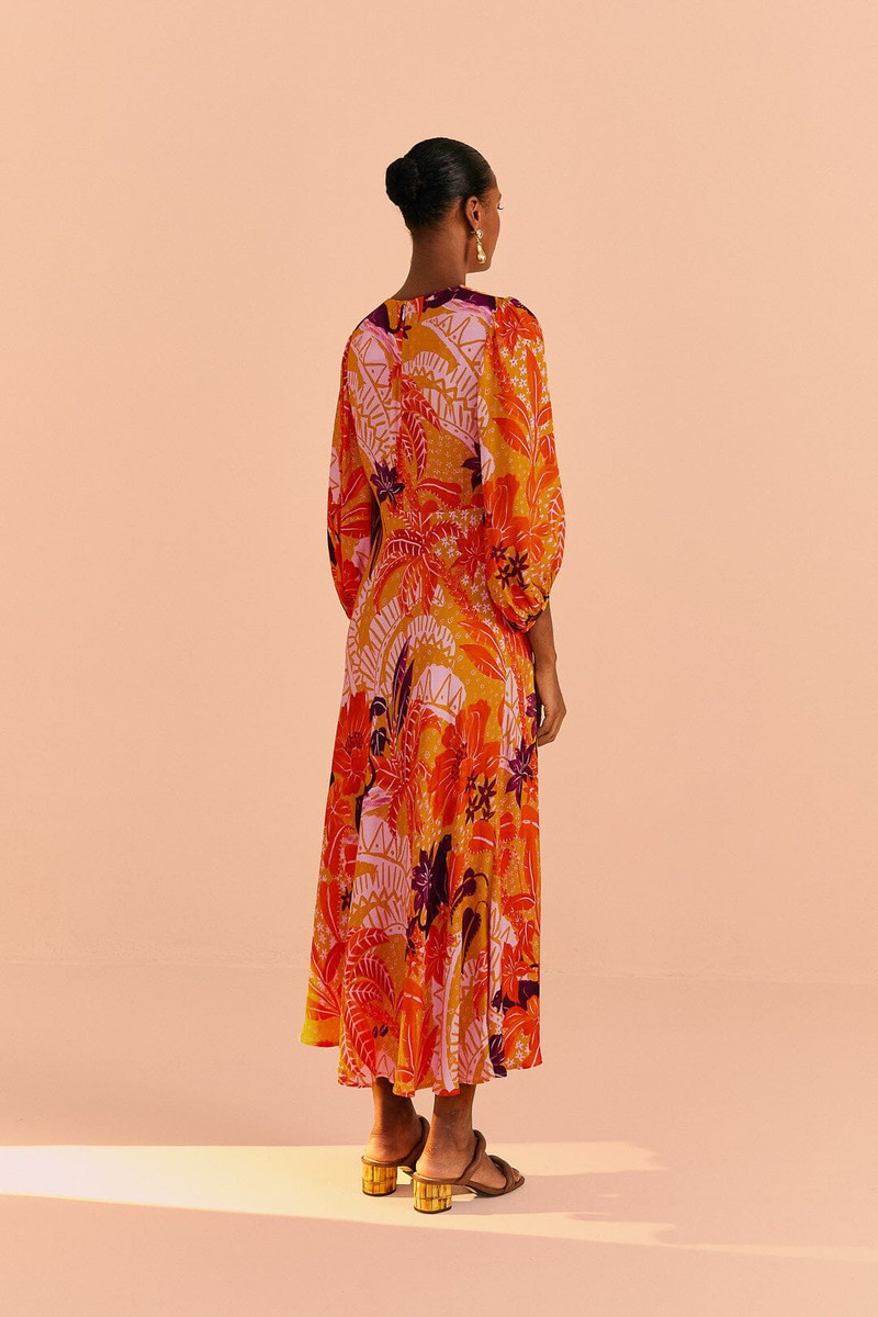 Beige Jungle Panther Lenzing™ Ecovero™ Viscose Midi Dress 5