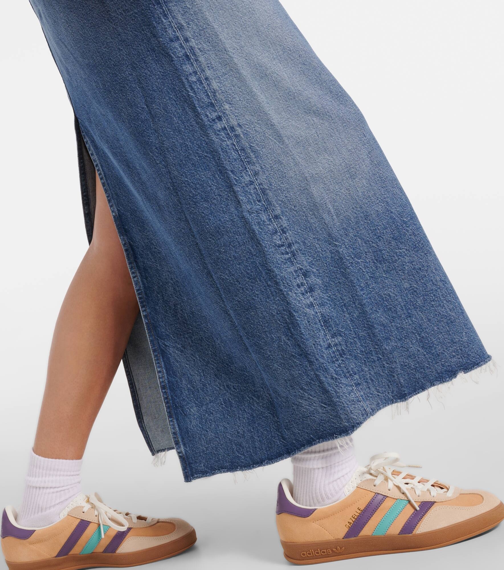 Circolo Reworked denim maxi skirt - 5