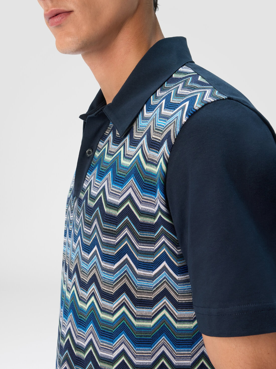 Crew neck sweater with wave pattern - 5
