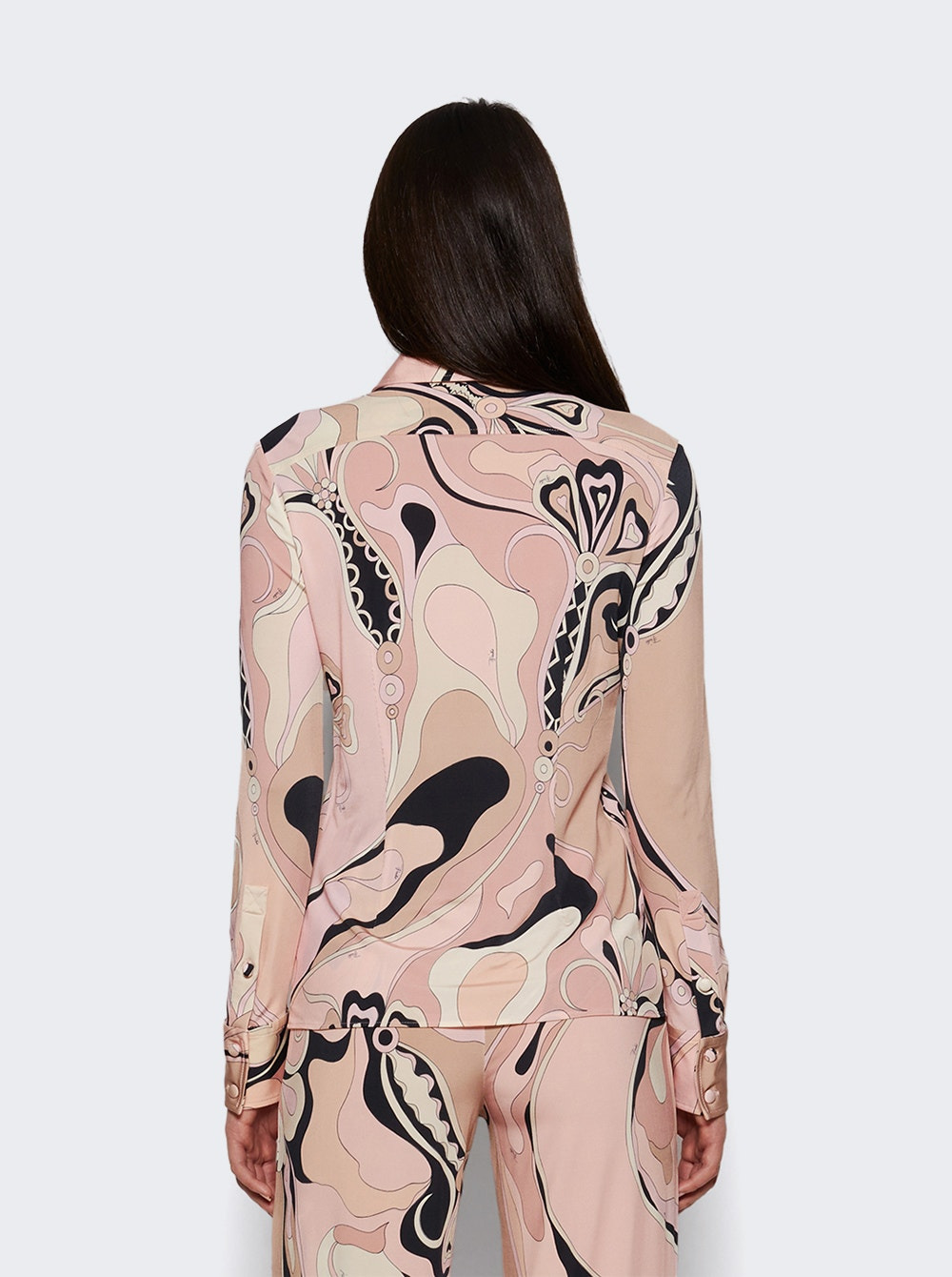 Orchidee Fitted Button Down Shirt Nude - 4