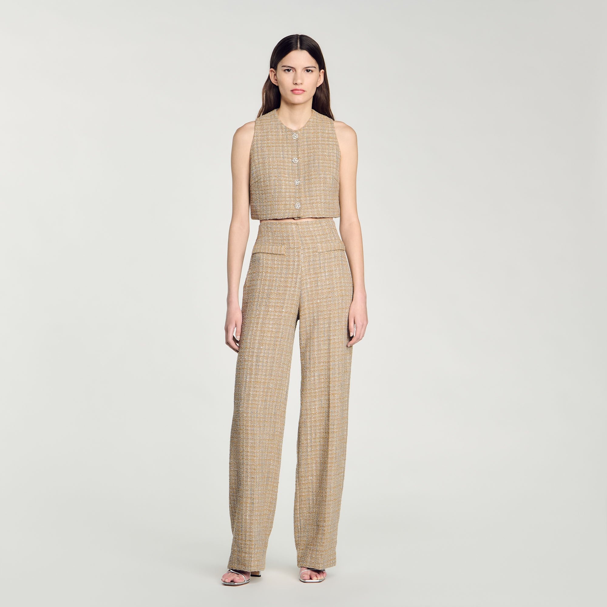 STRAIGHT-LEG TWEED TROUSERS - 3