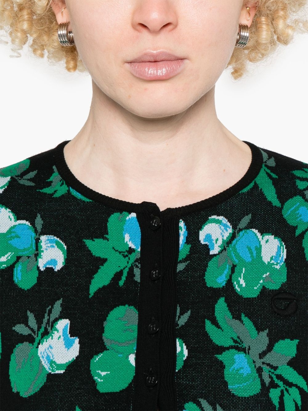 floral-jacquard cardigan - 5