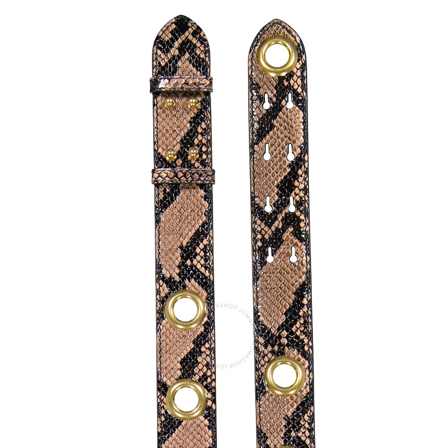 Burberry Pink Apricot Ladies Phyton Print Leather Handbag Belt Strap - 2