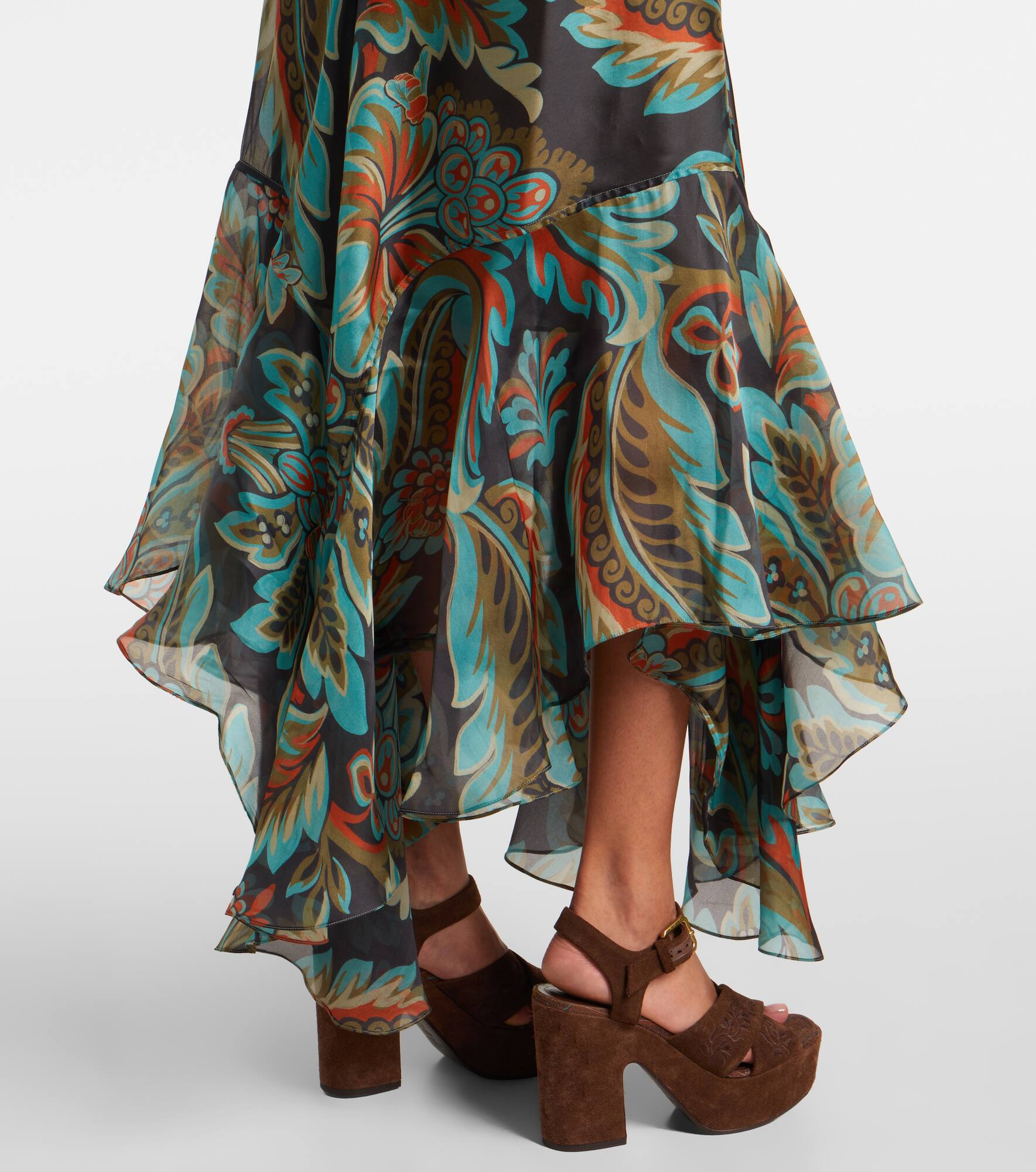 Paisley fringed silk gown - 6